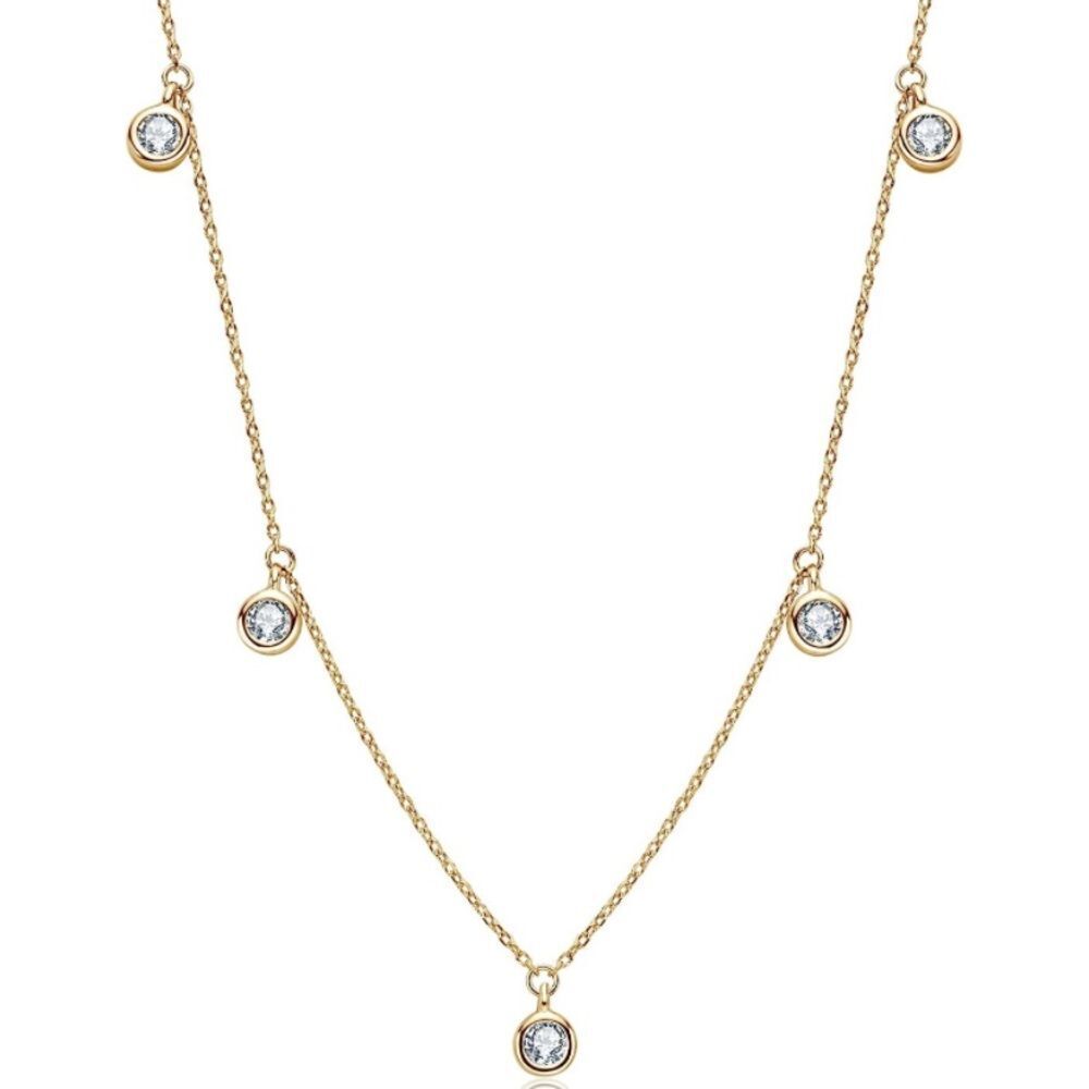 18k 925 Diamonds by the Yard Station Necklace